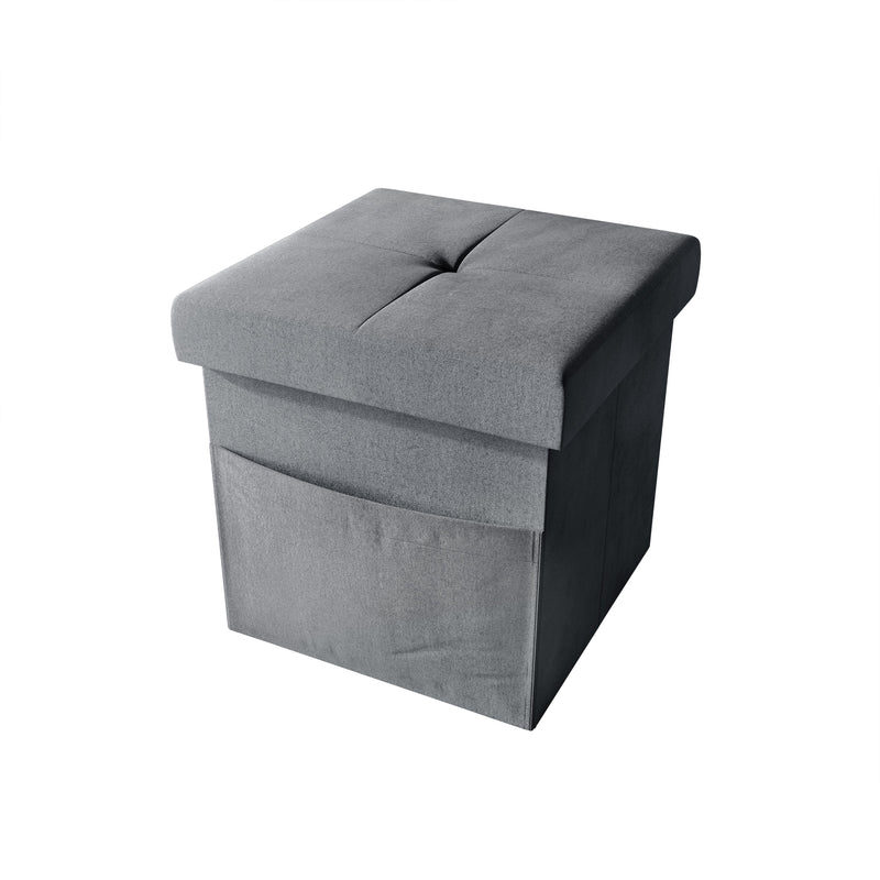 Home Design Chico Tufted Upholstered Folding Storage Bench with Pocket