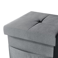 Home Design Chico Tufted Upholstered Folding Storage Bench with Pocket