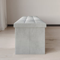 Home Design Chico Tufted Upholstered Folding Storage Bench with Pocket
