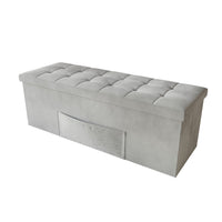 Home Design Chico Tufted Upholstered Folding Storage Bench with Pocket