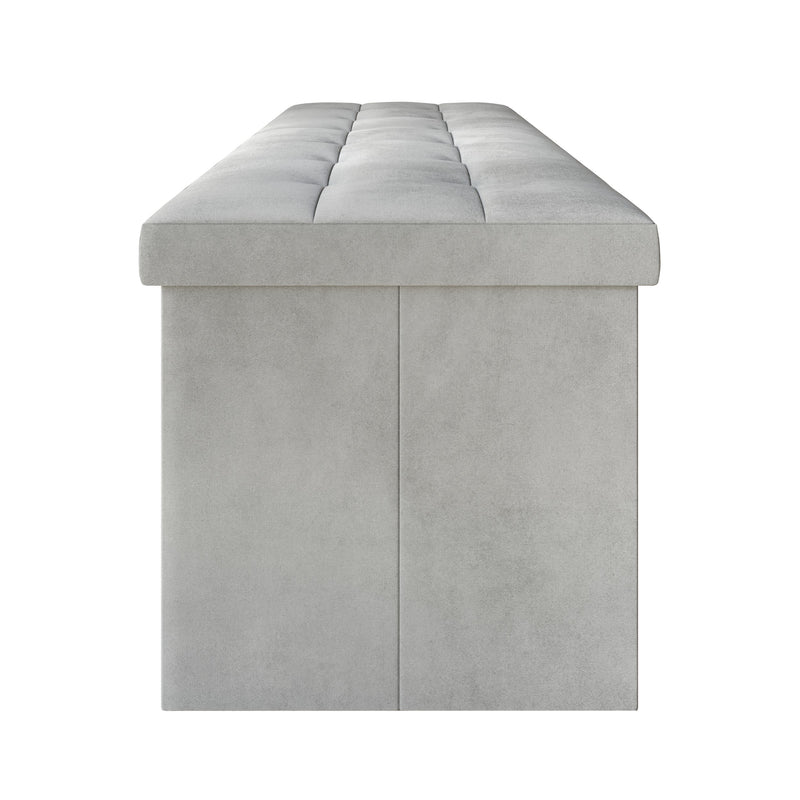 Home Design Chico Tufted Upholstered Folding Storage Bench with Pocket