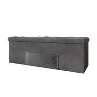 Home Design Chico Tufted Upholstered Folding Storage Bench with Pocket