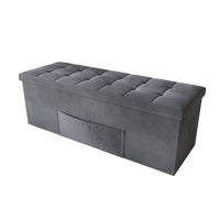 Home Design Chico Tufted Upholstered Folding Storage Bench with Pocket