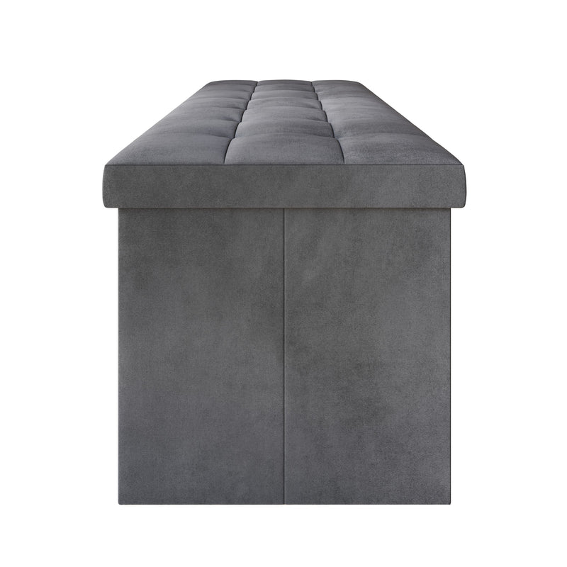 Home Design Chico Tufted Upholstered Folding Storage Bench with Pocket