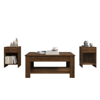 Home Design Magnolia 3 Piece Coffee Table Set - Includes Coffee table with Lift-Up top and 2 End Tables