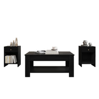 Home Design Magnolia 3 Piece Coffee Table Set - Includes Coffee table with Lift-Up top and 2 End Tables