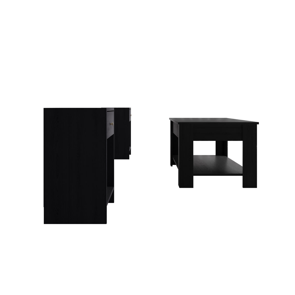 Home Design Magnolia 3 Piece Coffee Table Set - Includes Coffee table with Lift-Up top and 2 End Tables