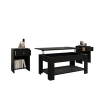 Home Design Magnolia 3 Piece Coffee Table Set - Includes Coffee table with Lift-Up top and 2 End Tables
