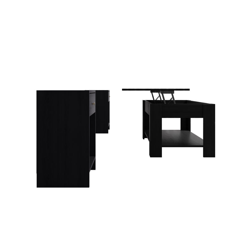 Home Design Magnolia 3 Piece Coffee Table Set - Includes Coffee table with Lift-Up top and 2 End Tables