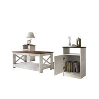 Home Design Lebanon 3 Piece Coffee Table Set - Includes coffee table and 2 end tables, With Soft-Close Doors