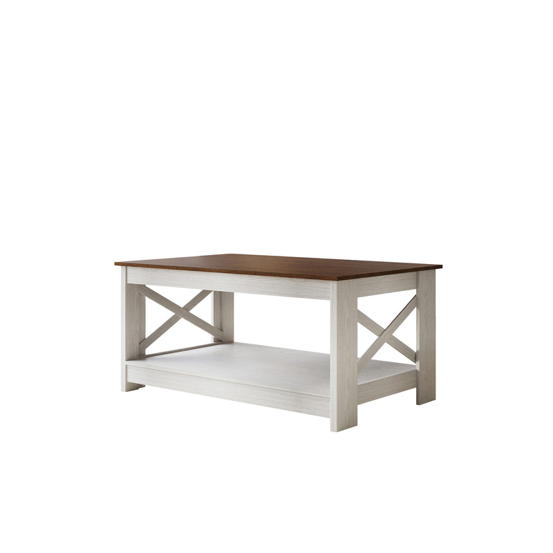 Home Design Lebanon 3 Piece Coffee Table Set - Includes coffee table and 2 end tables, With Soft-Close Doors