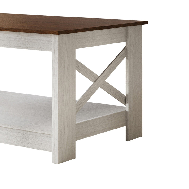 Home Design Lebanon 3 Piece Coffee Table Set - Includes coffee table and 2 end tables, With Soft-Close Doors