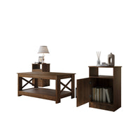 Home Design Lebanon 3 Piece Coffee Table Set - Includes coffee table and 2 end tables, With Soft-Close Doors