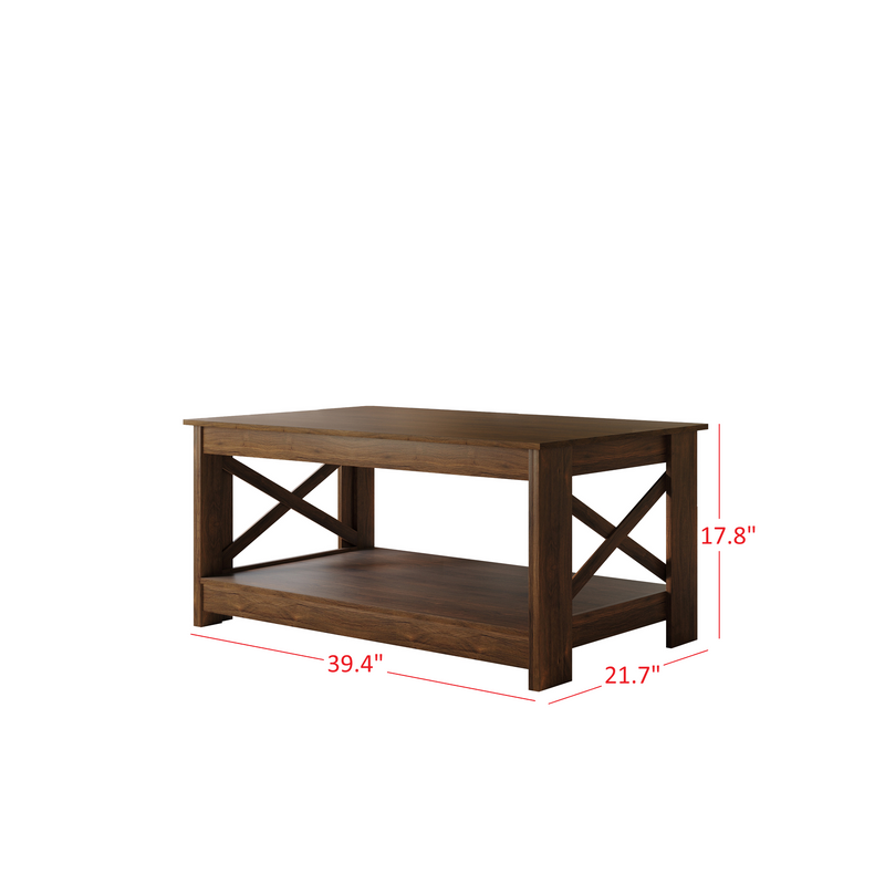 Home Design Lebanon 3 Piece Coffee Table Set - Includes coffee table and 2 end tables, With Soft-Close Doors