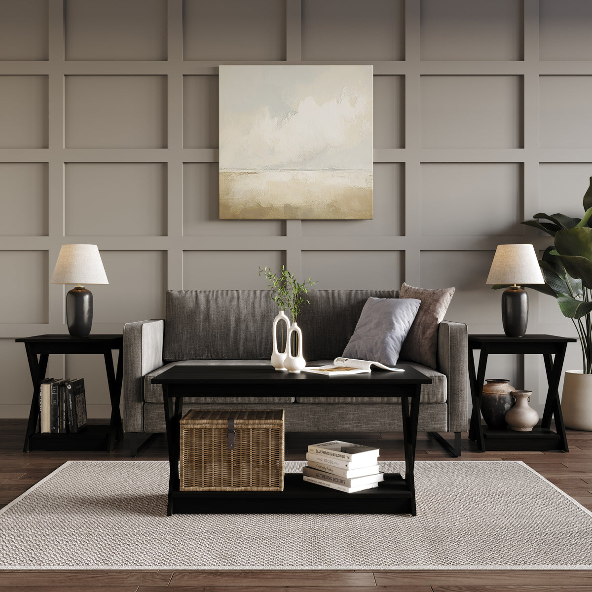 Home Design Emporia 3 Piece Coffee Table Set for Living Room