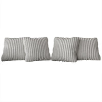 Home Design Laconia Square Velvet Pillow Covers 18x18 Inch, Set of 4 for Sofa Bedroom Living Room, Soft Fluffy Striped