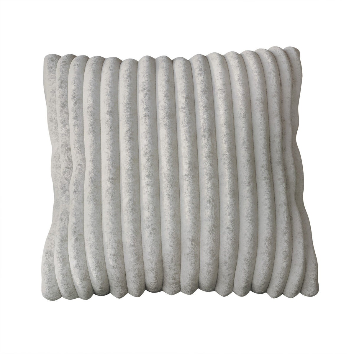 Home Design Laconia Square Velvet Pillow Covers 18x18 Inch, Set of 4 for Sofa Bedroom Living Room, Soft Fluffy Striped