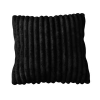 Home Design Laconia Square Velvet Pillow Covers 18x18 Inch, Set of 4 for Sofa Bedroom Living Room, Soft Fluffy Striped