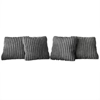 Home Design Laconia Square Velvet Pillow Covers 18x18 Inch, Set of 4 for Sofa Bedroom Living Room, Soft Fluffy Striped