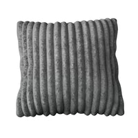 Home Design Laconia Square Velvet Pillow Covers 18x18 Inch, Set of 4 for Sofa Bedroom Living Room, Soft Fluffy Striped