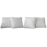 Home Design Laconia Square Velvet Pillow Covers 18x18 Inch, Set of 4 for Sofa Bedroom Living Room, Soft Fluffy Striped