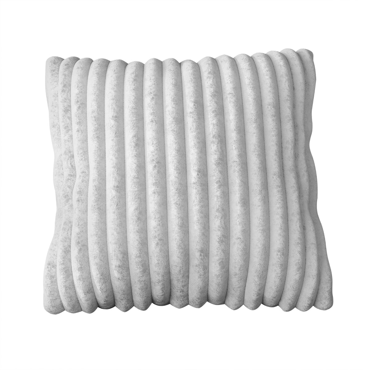 Home Design Laconia Square Velvet Pillow Covers 18x18 Inch, Set of 4 for Sofa Bedroom Living Room, Soft Fluffy Striped