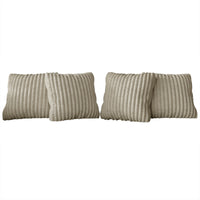 Home Design Laconia Square Velvet Pillow Covers 18x18 Inch, Set of 4 for Sofa Bedroom Living Room, Soft Fluffy Striped