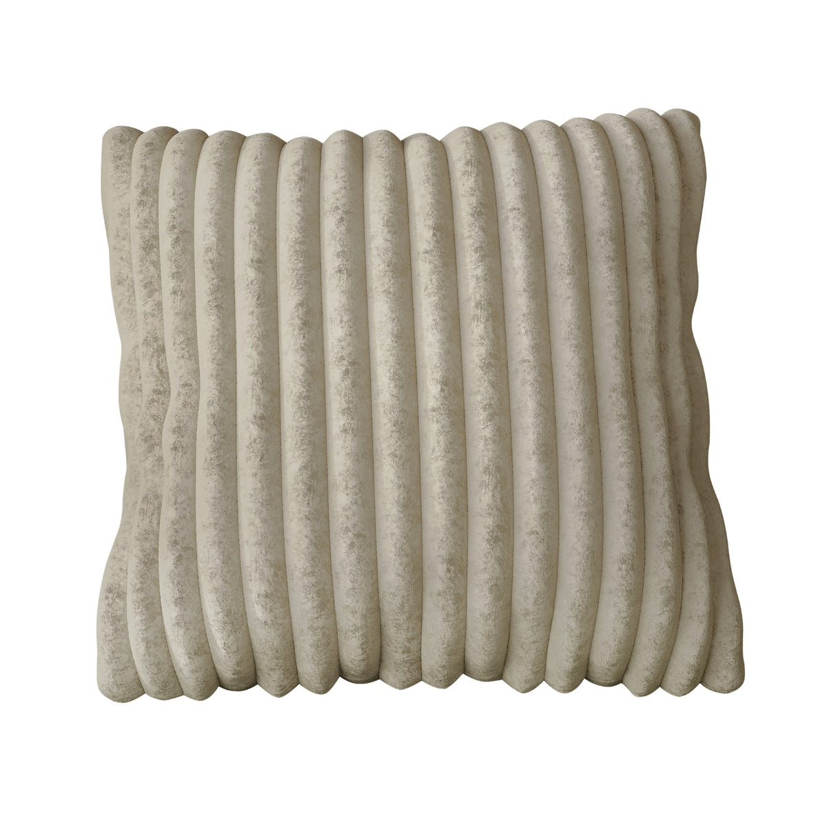 Home Design Laconia Square Velvet Pillow Covers 18x18 Inch, Set of 4 for Sofa Bedroom Living Room, Soft Fluffy Striped
