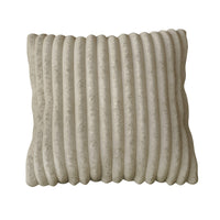 Home Design Laconia Square Velvet Pillow Covers 18x18 Inch, Set of 4 for Sofa Bedroom Living Room, Soft Fluffy Striped