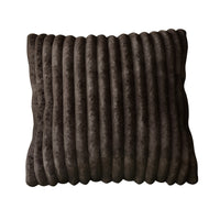 Home Design Laconia Square Velvet Pillow Covers 18x18 Inch, Set of 4 for Sofa Bedroom Living Room, Soft Fluffy Striped