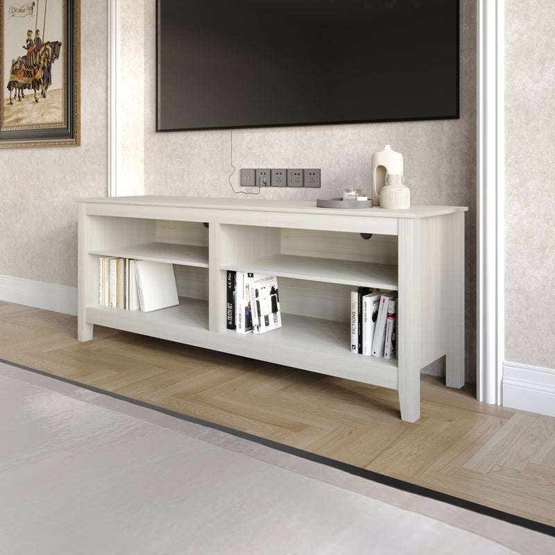 Home Design Kittery TV Stand, Open Shelves with Cable Management