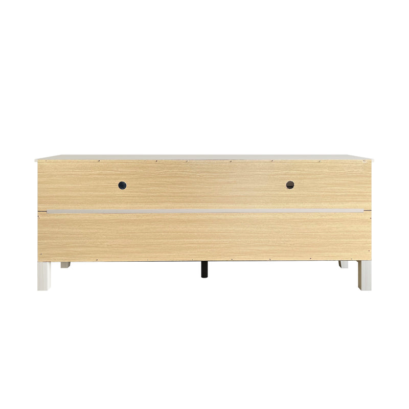 Home Design Kittery TV Stand, Open Shelves with Cable Management