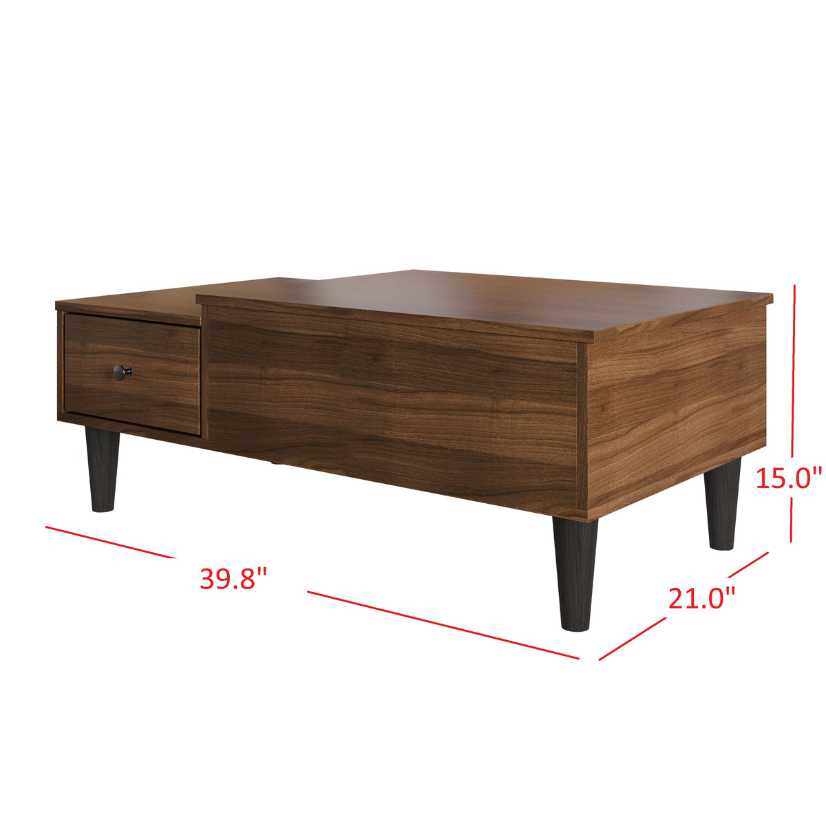 Kittery TV Stand with Storage Shelves and Caribou Lift-Top Coffee Table Set, Rustic Entertainment Center with Hidden Storage for Living Room