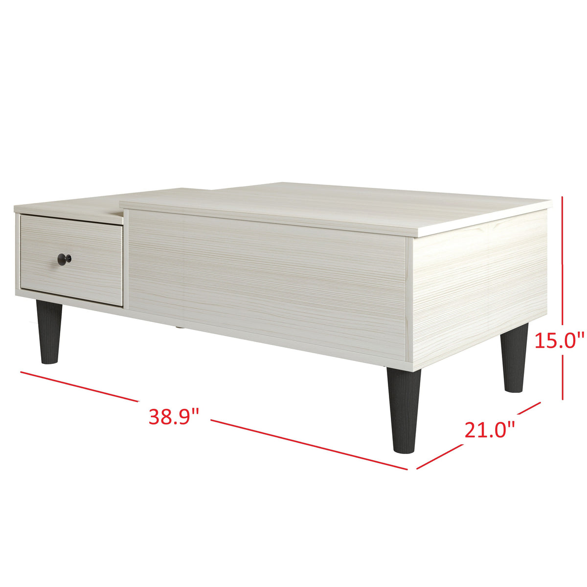 Kittery TV Stand with Storage Shelves and Caribou Lift-Top Coffee Table Set, Rustic Entertainment Center with Hidden Storage for Living Room