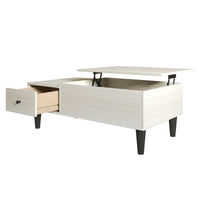 Kittery TV Stand with Storage Shelves and Caribou Lift-Top Coffee Table Set, Rustic Entertainment Center with Hidden Storage for Living Room