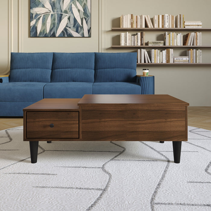 Home Design Caribou Lift-Top Coffee Table with Storage Drawer, Modern Living Room Furniture
