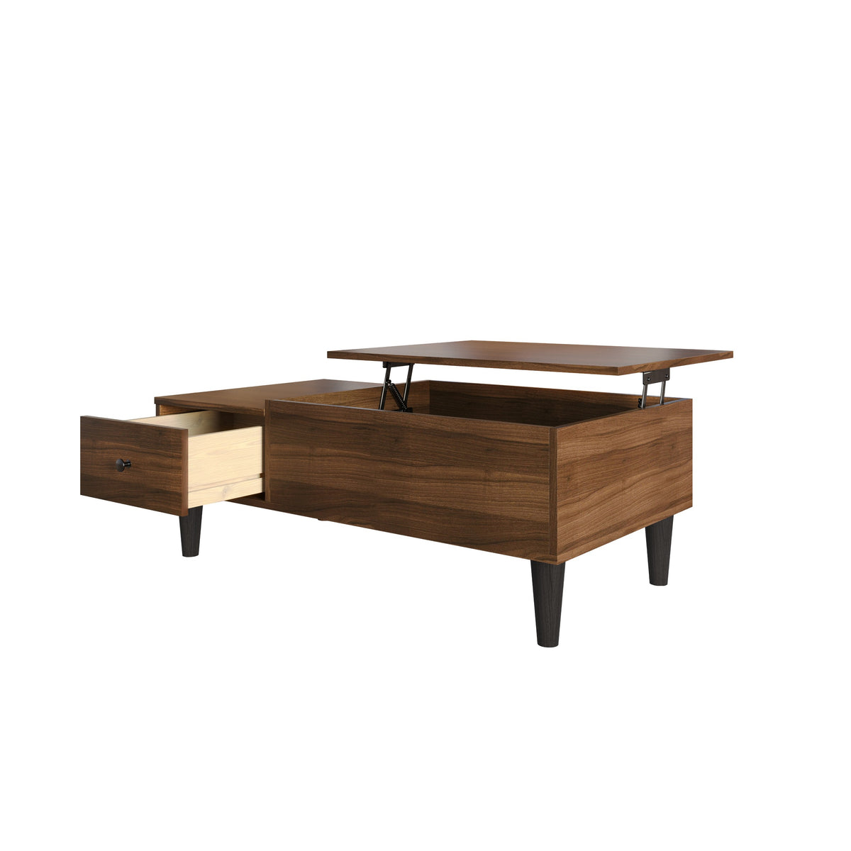 Home Design Caribou Lift-Top Coffee Table with Storage Drawer, Modern Living Room Furniture