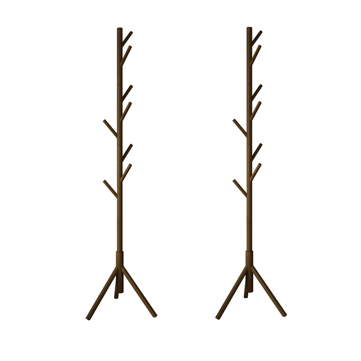 Home Design Houma Solid Wood Freestanding 8-Hook Coat Rack (Set of 2) –Modern Coat Tree Stand for Entryway, Hallway, Bedroom