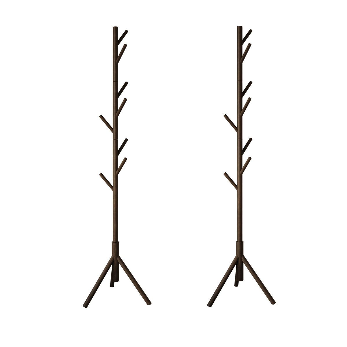 Home Design Houma Solid Wood Freestanding 8-Hook Coat Rack (Set of 2) –Modern Coat Tree Stand for Entryway, Hallway, Bedroom