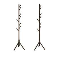 Home Design Houma Solid Wood Freestanding 8-Hook Coat Rack (Set of 2) –Modern Coat Tree Stand for Entryway, Hallway, Bedroom