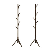 Home Design Houma Solid Wood Freestanding 8-Hook Coat Rack (Set of 2) –Modern Coat Tree Stand for Entryway, Hallway, Bedroom