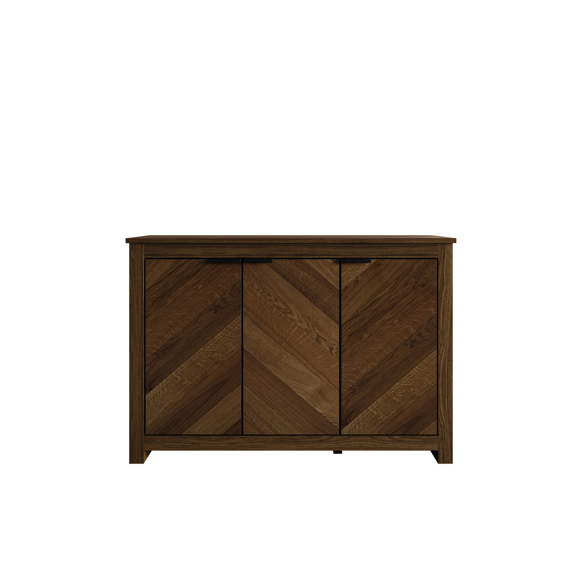 Abilene Brown Wood Grain 3-Door Storage Sideboard Cabinet