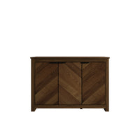 Abilene Brown Wood Grain 3-Door Storage Sideboard Cabinet