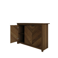 Abilene Brown Wood Grain 3-Door Storage Sideboard Cabinet