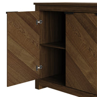 Abilene Brown Wood Grain 3-Door Storage Sideboard Cabinet