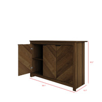 Abilene Brown Wood Grain 3-Door Storage Sideboard Cabinet