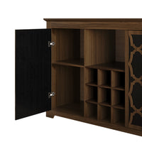 Chanute Sideboard with 2 Decorative Doors, Wine Storage Cubby, Open Shelves, Easy Assembly