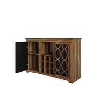 Chanute Sideboard with 2 Decorative Doors, Wine Storage Cubby, Open Shelves, Easy Assembly