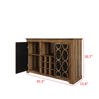 Chanute Sideboard with 2 Decorative Doors, Wine Storage Cubby, Open Shelves, Easy Assembly