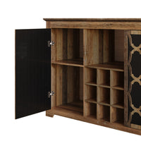 Chanute Sideboard with 2 Decorative Doors, Wine Storage Cubby, Open Shelves, Easy Assembly